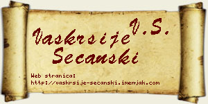 Vaskrsije Sečanski vizit kartica